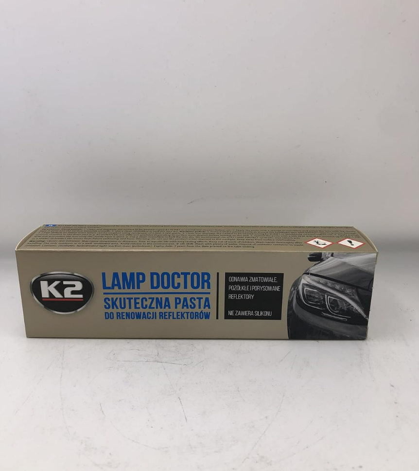 K2 Lamp Doctor – معجون تلميع وتجديد أضواء السيارة لإزالة الخدوش والاصفرار (60g)
