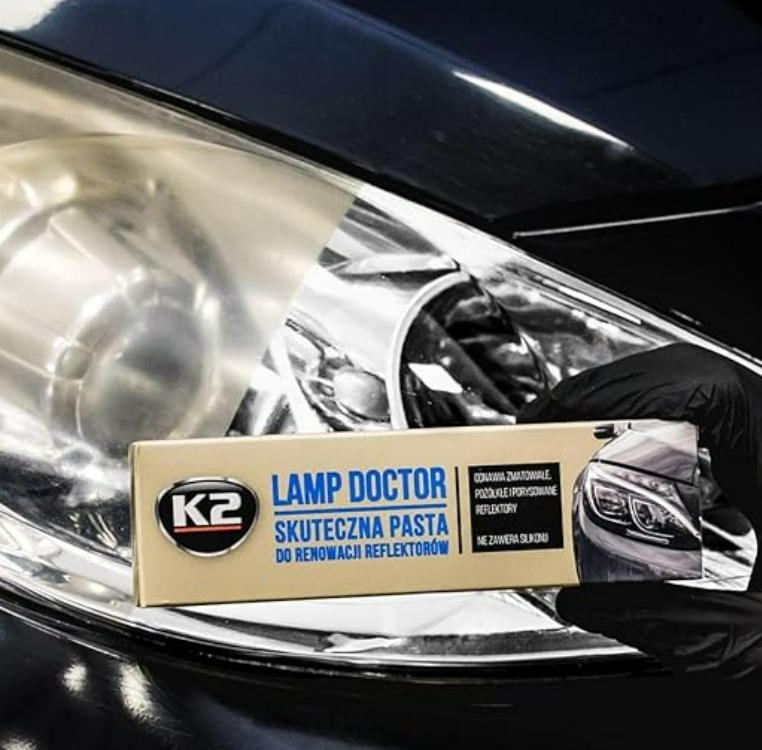 K2 Lamp Doctor – معجون تلميع وتجديد أضواء السيارة لإزالة الخدوش والاصفرار (60g)