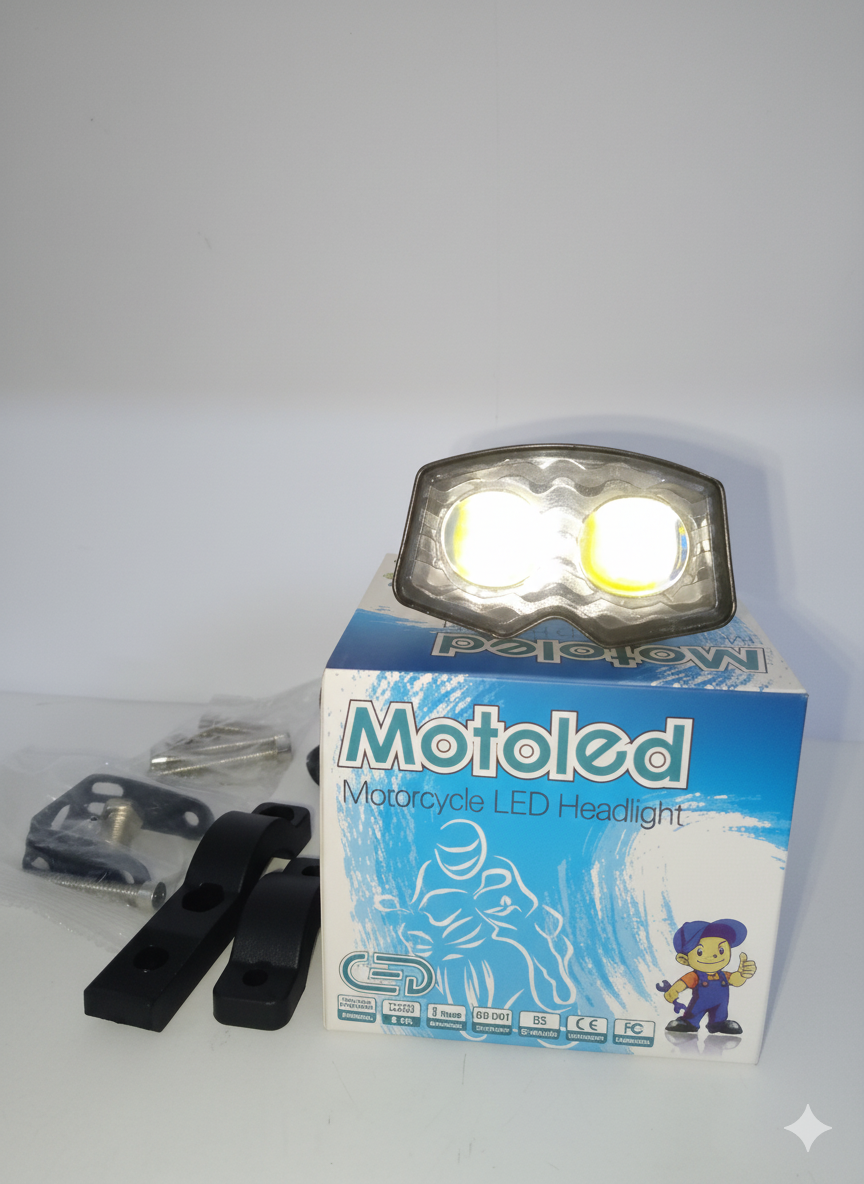 كشاف Motoled المزدوج للدراجات النارية -الغواص  إضاءة LED فائقة القوة للطرق الوعرة والظلام الدامس